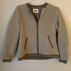 Khaki Sherpa Bomber Zip Up